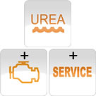 AdBlue + Servis uyarı lambası + Motor uyarı lambası