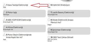 Hava yastığı elektroniği yok ne demek