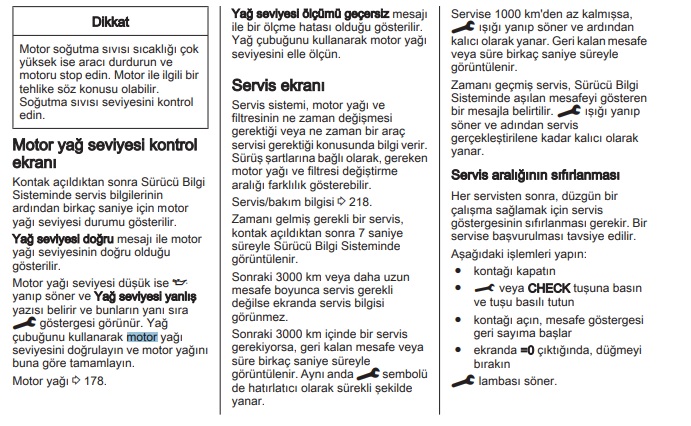 opel crossland motor yağ seviyesi kontrol